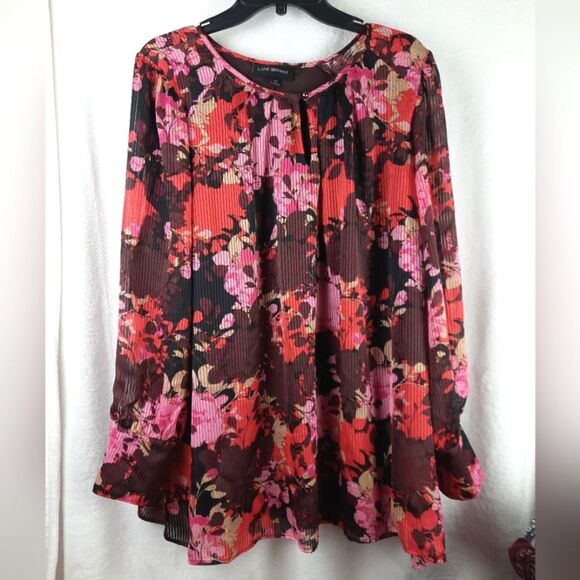 Lane Bryant Vintage Floral Print Feminine Top - Picture 3 of 8